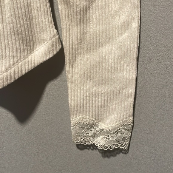 NWT Free People white lace low back long sleeve top - Picture 3 of 8